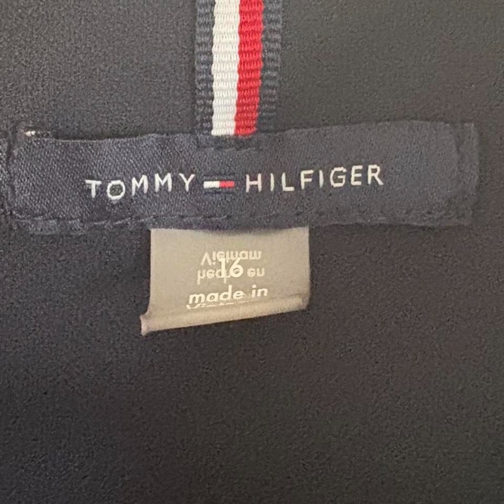 Tommy Hilfiger Navy and White Button-Front Midi Dress - Picture 3 of 3